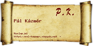 Pál Kázmér névjegykártya